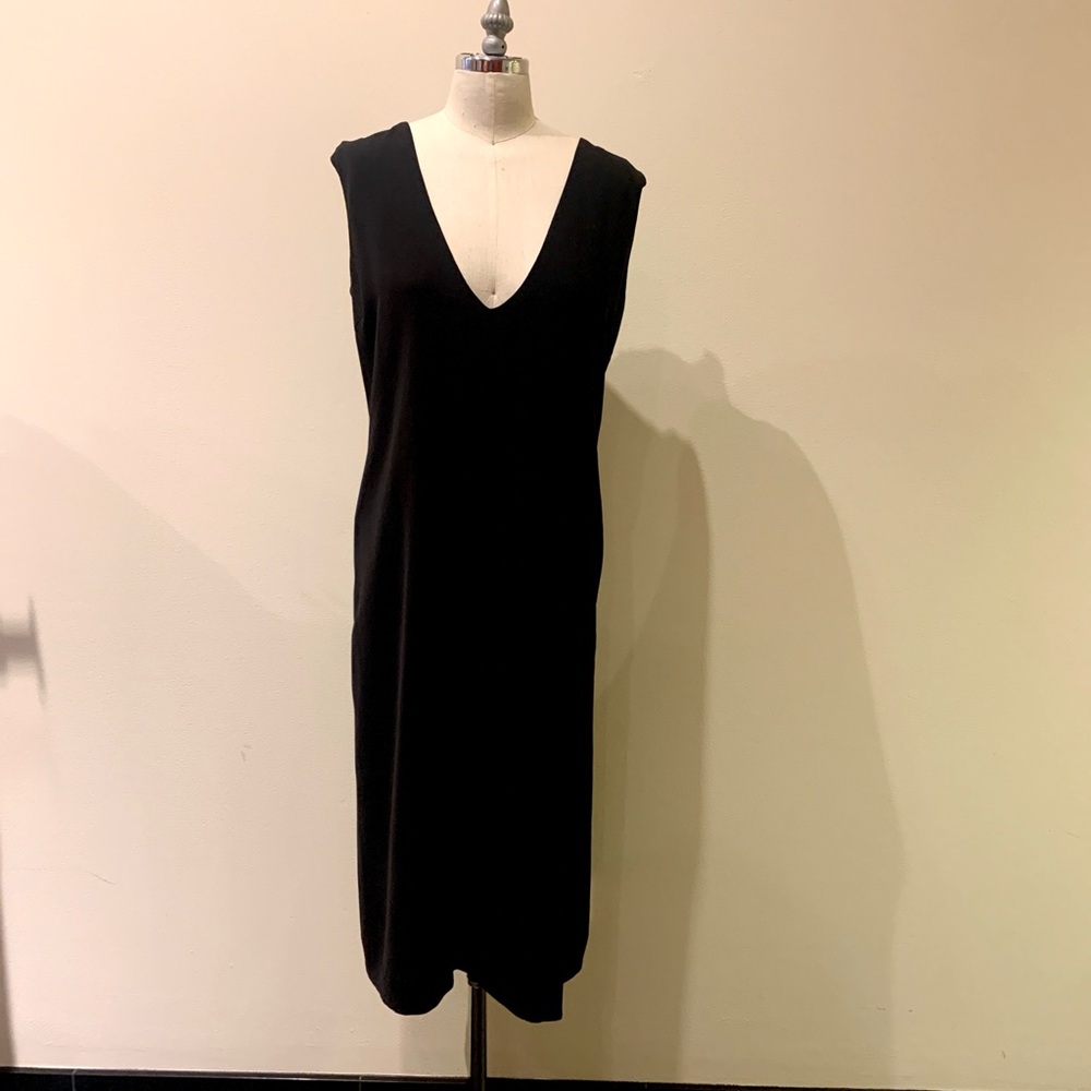 Maison Martin Margiela Black V-Neck Midi Dress